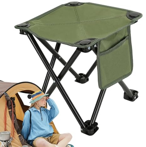 Generisch Klapphocker Für Outdoor-Aktivitäten, Oxford-Stoff Klapphocker Für Erwachsene, Atmungsaktive Sitzfläche Mit Seitentaschen Für Outdoor Wandern Angeln