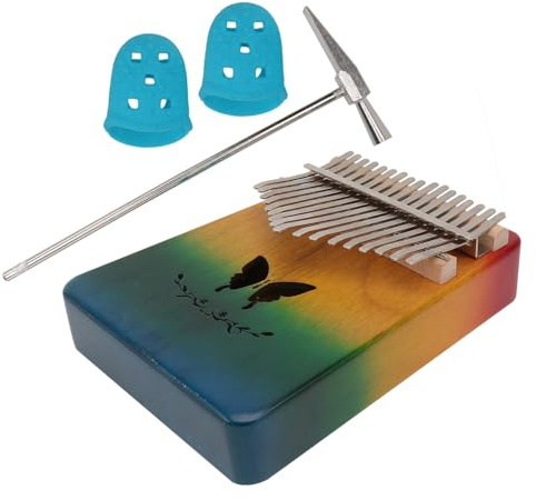 LIOOBO Daumenklavier Kalimba Mit 17 Tasten Aus Holz Fingerklavier Kleiner Musikinstrument Für Anfänger Und Erwachsene Tragbar Für Reisen Entspannung Und Musikunterricht