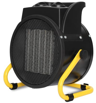 Stak termoventilatore da officina 3000W – generatore d’aria calda con elemento riscaldante in ceramica – Protezione IP20 con funzione ventilatore e testa inclinabile