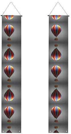 Heißluftballon-Druck, Herbst-Veranda-Banner, Polyester-Banner, für drinnen und draußen, einfach aufzuhängen, wiederverwendbar