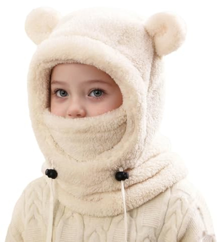 Schlupfmütze Kinder Winter - Thermo Fleece Sturmhaube Multifunktionale Winddichte Gesichtsmaske Skimaske Warme Strick Mütze Kapuze Halswärmer Schal Outdoor-Aktivitäten für Jungen Mädchen 3-10 Jahre