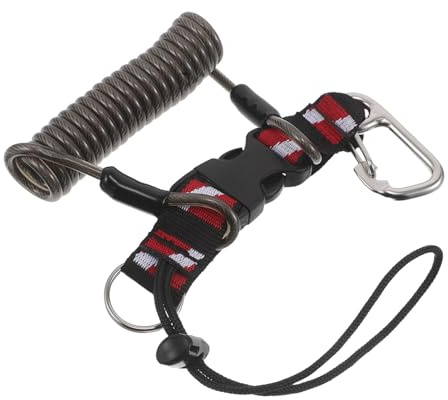 BELLIFFY Lanière de Plongée Anti-Perte avec Boucle à Dégagement Rapide Sangle Spirale Résistante en Acier Inoxydable Dragonne pour Appareil Photo de Plongée sous-Marine Visibilité