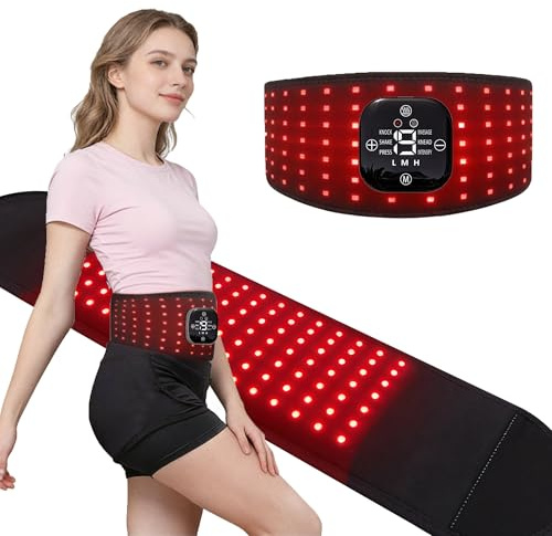 Warmforwel Cintura luminosa rossa - Dispositivo vicino a infrarossi 660 nm e 850 nm con 112 LED, wireless e multi-modalità, per un comfort ottimale in vita, pancia e gambe