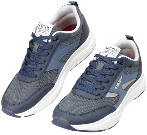 LEOSS ORIGINAL Scarpe Ortopediche Uomo Scarpe Comode Supporto Arco Confortevoli Sneakers Sportive Traspiranti Uscite Leisure (Blu Scuro, 45 EU, MLE260302-3)