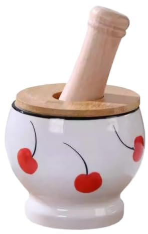 TOTIKI Mortaio e Pestello Pestello for Aglio in Ceramica Spessa, for, for da Cucina, Set Set Cucina(10.3x8.9cm)