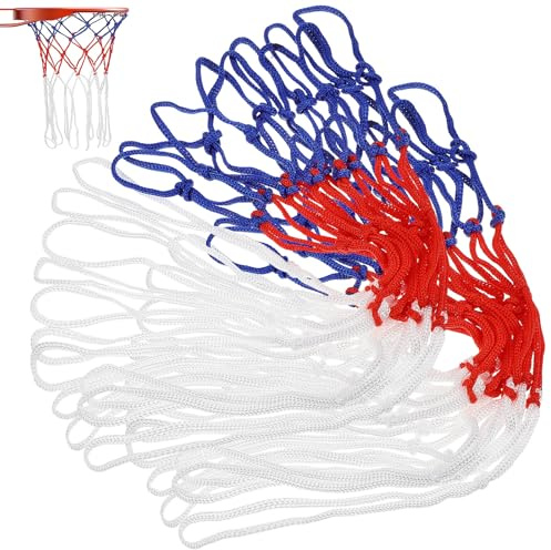 POPETPOP 2 Stück Basketballnetz Ersatz aus Strapazierfähigem Nylon 50cm für Indoor Outdoor Standardkorb Wurftrainingsnetz mit Feinem Maschengewebe