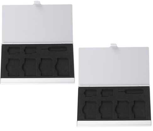 Beaupretty Custodia Porta Schede Sim in Lega Slot per 4 Sim Standard Organizer Leggero Ago per Schede Protezione Anti-smarrimento per Uso Quotidiano e Viaggi