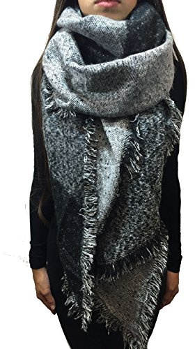 Worldclassca XXL DAMEN WINTER SCHAL 190x75 DICK STRICKSCHAL KARO HALSTUCH SCARF PONCHO CAPE WARM NEU WINTERSCHAL HERBSTSCHAL DECKENSCHAL WEICH