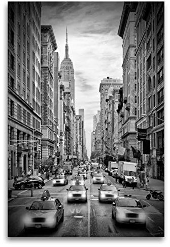 Premium Textil-Leinwand 80 x 120 cm Hoch-Format NEW YORK CITY 5th Avenue Verkehr | Wandbild, HD-Bild auf Keilrahmen, Fertigbild auf hochwertigem Vlies, Leinwanddruck von Melanie Viola