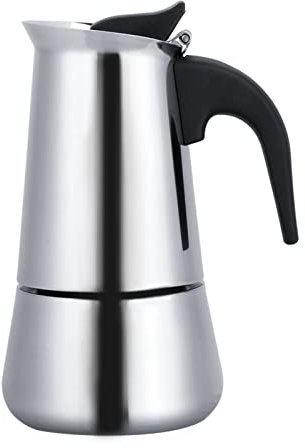 Garsent Moka Express, Cafetera Italiana Portátil de Acero Inoxidable Olla de Café Moka Clásica Moka Espresso Maker para Hogar, Oficina. (2 tazas de 100 ml)