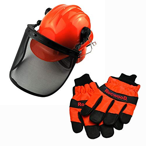 Chainsaw Safety Helmet Hard Hat And Extra Extra Large Gloves XXL Size 12