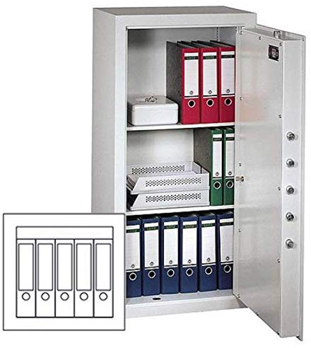 Müller Safe MNO 5 Möbeltresor, Doppelbartschloss mit 2 Schlüsseln, Grad 0 nach EN 1143-1, H47.6xB49.6xT45 cm, 92 kg
