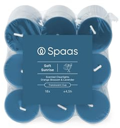 Spaas - Lumini in contenitore trasparente, confezione da 18, 4,5 ore - Soft Sunrise