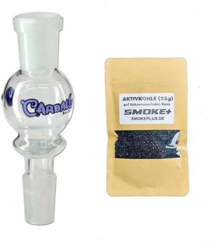 Black Leaf Carball - Adattatore per carbone attivo, 14,5 mm, con carbone attivo da 25 g, filtro e adesivo