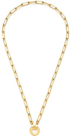 JEWELS BY LEONARDO Halskette Clip & Mix Estrella • Paperclip-Kette aus goldfarbenem Edelstahl • aus ovalen Ketten-Gliedern im Chunky-Look • 45 cm Länge • Geschenk Damen Schmuck • 021614