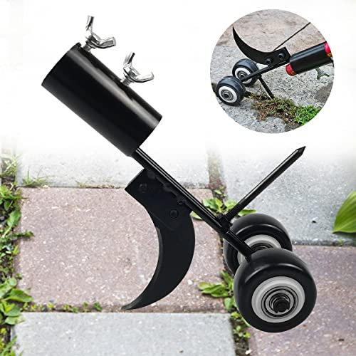 Miyobing Diserbatrici Manuali con Ruote Attrezzi Giardino, Estirpatore Erbacce per Fessure Strumento 2 in 1 Snatcher Macchina da Taglio per Erba per Giardino, Terrazzo, Marciapiede