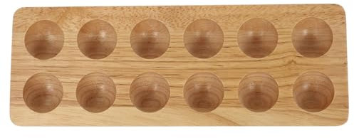 YARNOW Eierhalter Holz Eierablage Eiertablett Eierteller Eierbehälter 12 Löcher Eierplatte Eiereinsatz Eierkorb Eierständer Eierspender für Küche Kühlschrank Arbeitsplatte
