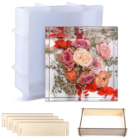 EPODA Groß Resin Silikonformen Epoxidharz, Quadrat Silikonform Epoxidharz Würfel Silikonformen für Harzgießen
