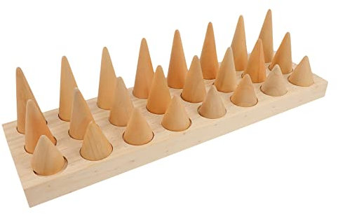 Warmhm Kegelförmiger Ringhalter Aus Holz Ringständer Für Fingerschmuck Vitrinenständer Zur Schmuckpräsentation Halter Für Schminktisch Oder Schaufenster