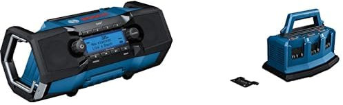 Bosch Professional 18V System Radio de Chantier sans-Fil GPB 18V-2 SC & 18V System Chargeur Multi-Baies Gal 18V6-80 (Courant de Charge : 8 A, sans Batteries, avec Adaptateur pour L-BOXX)
