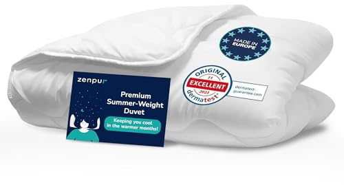 ZenPur - Piumone premium leggero e rinfrescante estivo, ipoallergenico con certificazione Ökotex - 155 x 220 cm