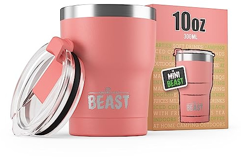 Beast Tumbler - 300 ml (10 oz), Blossom | Reusable Stainless Steel, Vacuum Insulated Cup | Double Wall Travel Flask Perfect for Hot or Iced Coffee | BPA Free