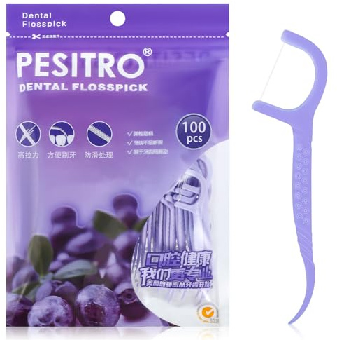 100 Pcs Dental Floss, Floss Sticks Dental, 2 in 1 Toothpicks, Floss Picks