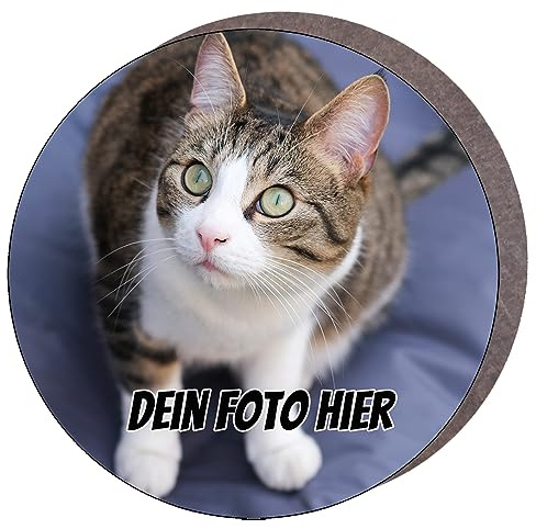 Personalisierter KühlschrankMAGNET mit Foto, Text, Ihrem Bild, quadratisch, rund, herzförmig, Erinnerungsgeschenk (Runden)