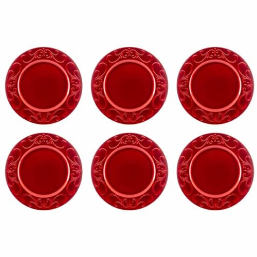Nataland Servizio 6 Sottopiatti Grandi Natalizi A Forma Rotonda, Realizzati in Pvc Rigido Con Decori in Rilievo, Utili per Decorare In Modo Classico ed Elegante la Tua Tavola