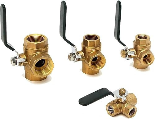 Schlauchanschluss, Schlauchverbinder, 1/4 Zoll, 3/8 Zoll, 1/2 Zoll, 3/4 Zoll Messing, vollständiger L-Anschluss, Gewindeanschluss, festes 3-Wege-Ventil mit Griff, Wasserhahn-Wasserfilter-Adapter (Größ