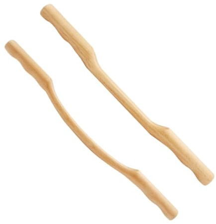 Holzwalze 1 Satz aus Buchenholz als Massagegerät für Männer und Frauen | Schaberolle, Beige Ausführung, Ergonomische Form, zum Tragen Geeignet, Massageroller für Beine