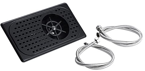 Frefgikty Pichet Rinser en acier inoxydable pour évier, tasse de lavage pour hôtel, café, restaurant - Noir