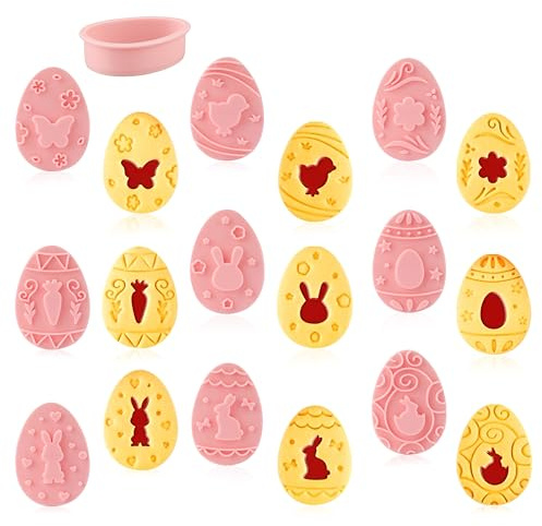 9 Stück Ausstechformen Ostern Set Kunststoff Keksausstecher Cartoon Keksausstecher 3D Pressbare Keksausstecher Ausstecher Ostern Plätzchenform Osterausstecher für Cookies Schokolad