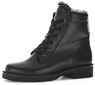 Gabor Damen Schnürstiefeletten - Schnürboots mit Wechselfußbett - Herbstschuhe & Winterschuhe Damen - Blockabsatz - Schwarz 97