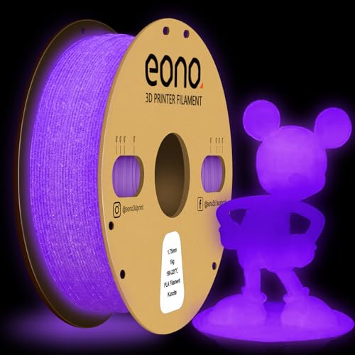 EONO PLA Filament Leuchtend Glow in the Dark Leuchtendes 3D Drucker Filament 1kg (2,2 Pfund) Leuchtendes PLA für 3D Drucker, Leuchtend Lila
