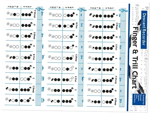 CORHAD Übungs Akkordtabelle für Bassflöte mit 8 Löchern aus Beschichtetem Papier Klare Druckqualität und Praktische Anwendung für Anfänger und Fortgeschrittene
