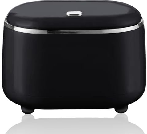 xiaoxianxian Mini Cestino da Scrivania,Pattumiera da Tavolocon Coperchio,Portable Cestino da Tavolo per Camere da Letto, Sale da Pranzo, Bagni, Uffici Ecc. (Nero)