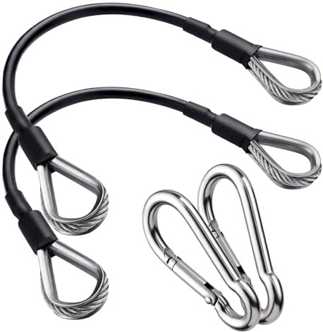 AIKESIWAY 2 Cavi di prolunga per Palestra, Accessori di Ricambio per Macchine da Palestra, Spessore 5 mm, Corda in Acciaio Resistente per Cavi di casa e Palestra
