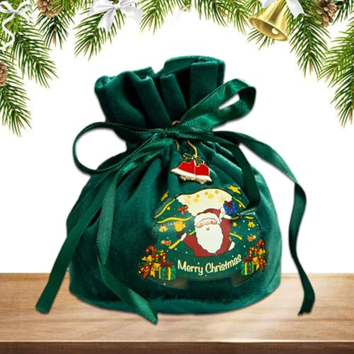 Tragbare Weihnachts-Geschenktasche aus Samt - Weihnachtstaschen mit Kordelzug für Weihnachtsmann, wiederverwendbarer Geschenksack zum Verpacken von Geschenken, Aufbewahrungstasche für Weihnachtsmann |