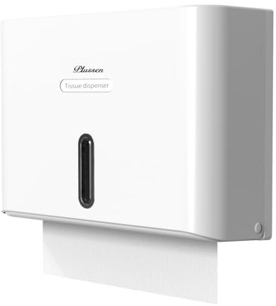 PLUSSEN Dispensador de Toallas de Papel de Pared para Toallas de Papel, dispensador Comercial de baño y Cocina, Plegable en Z/Capacidad de Plegado múltiple, 200 Hojas (6007 Plateado)