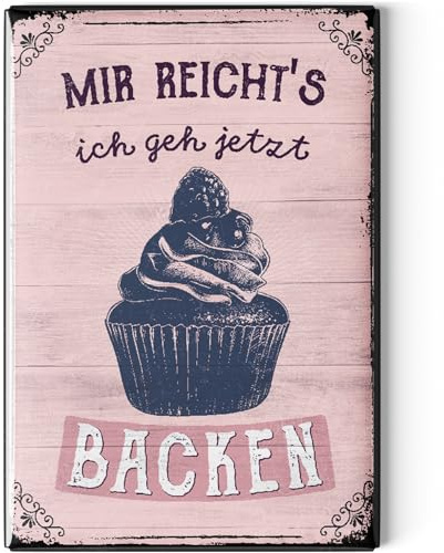 LANOLU Kühlschrankmagnete lustig- Mir reicht's, backen- Geschenke für Back-Fans- lustige Magnete mit Sprüchen und witzigen Motiven 8x5,5cm