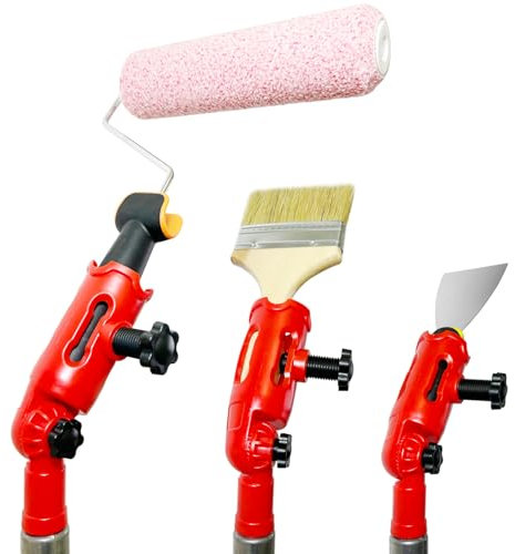Estensore per pennelli multi-angolo per soffitti alti, attacchi per aste di prolunga, manico di estensione per pennelli, strumento universale per pennelli, si adatta alla maggior parte dei rulli,
