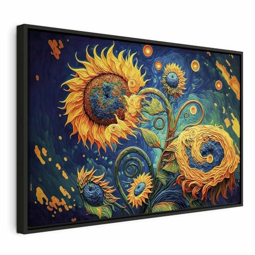 murando - Quadro in Rilievo Acrilico Stile Vincent van Gogh Girasoli Cosmici 120x80 cm 1 Pezzo su Tela XXL Grande - Quadri Moderni Soggiorno - Moderno - Stampa Artistica Dipinta a Mano b-B-10318-b-a
