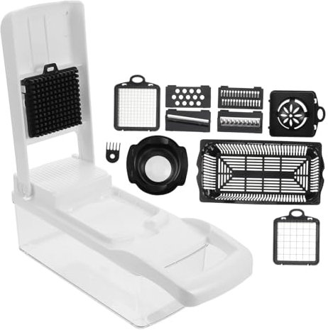 SECFOU 1juego Rallador De Verduras Multifuncional De Inoxidable Cuchillas Reemplazables Cortador De Patatas y Zanahorias Diseño Compacto y Fácil De Limpiar Accesorios De Cocina