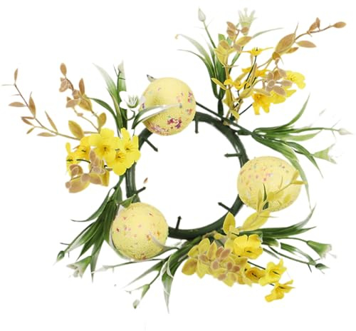 Ostern Kerzenringe Künstliches Rattan Kerzenkranz Mit Ostereier Blume Kerzen Ringe Kerzenhalter Osterkranz Kerzenkränze Für Die Osterfeiertage Frühling Osterdeko