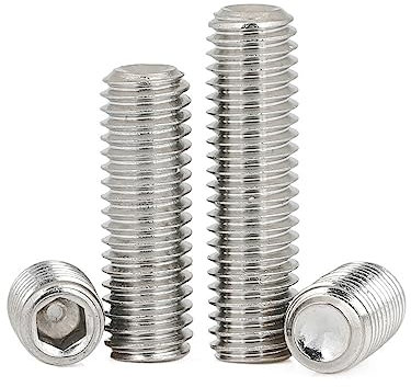 LYVQZPWLR Grub Screw Cone Point Grub Screws, 20pcs M1.6 M2 M2.5 M3M4 M5 M6 M8 304 Stainless Steel Head Hex Hexagon Socket Flat Point Set Screw End Grub Headless Bolt(2mm (20pcs),M4)
