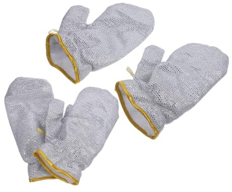 Vaguelly 4pcs Reusable Dishwashing Gloves Heatproof Kitchen Gloves Non-slip Surface for Cooking Cleaning