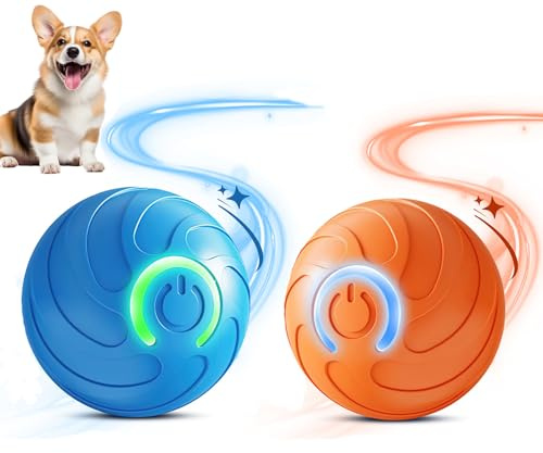 Interaktiver Hundeball, elektrisches Spielzeug, Hundeball, automatisches Rollen mit LED-Licht, USB-Aufladung, springender Ball, Hundespielzeug mit intelligenter Weckfunktion für Langeweile, Welpen,