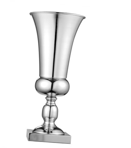 Garneck Große Eisenvase Hohe Bodenvase Tischdekorationen Party Große Silberne Vase Vasen Wohnkultur Hochzeits-mittelstückdekorationen Dekorativ Kernstück Dekoratisch Stütze Links Silver