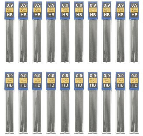 PATIKIL 480 Piezas De Mina Para Lápiz Mecánico De 0.9 Mm, Recambio De Mina De Grosor Medio Resistente A La Rotura Para Escritura, Negro